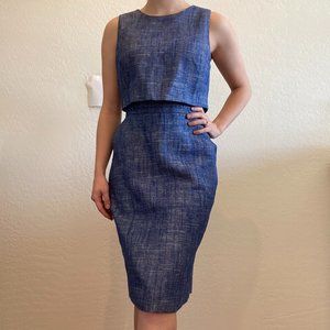 J Crew Going Places Sheath Dress Blue Size 4